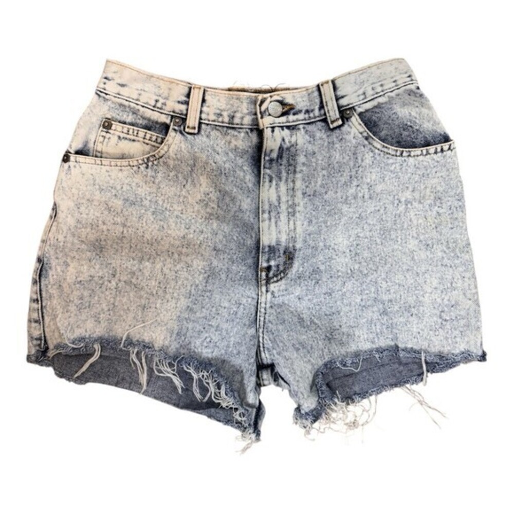 Vintage Acid Wash High Waisted Denim Cut-Off Shorts